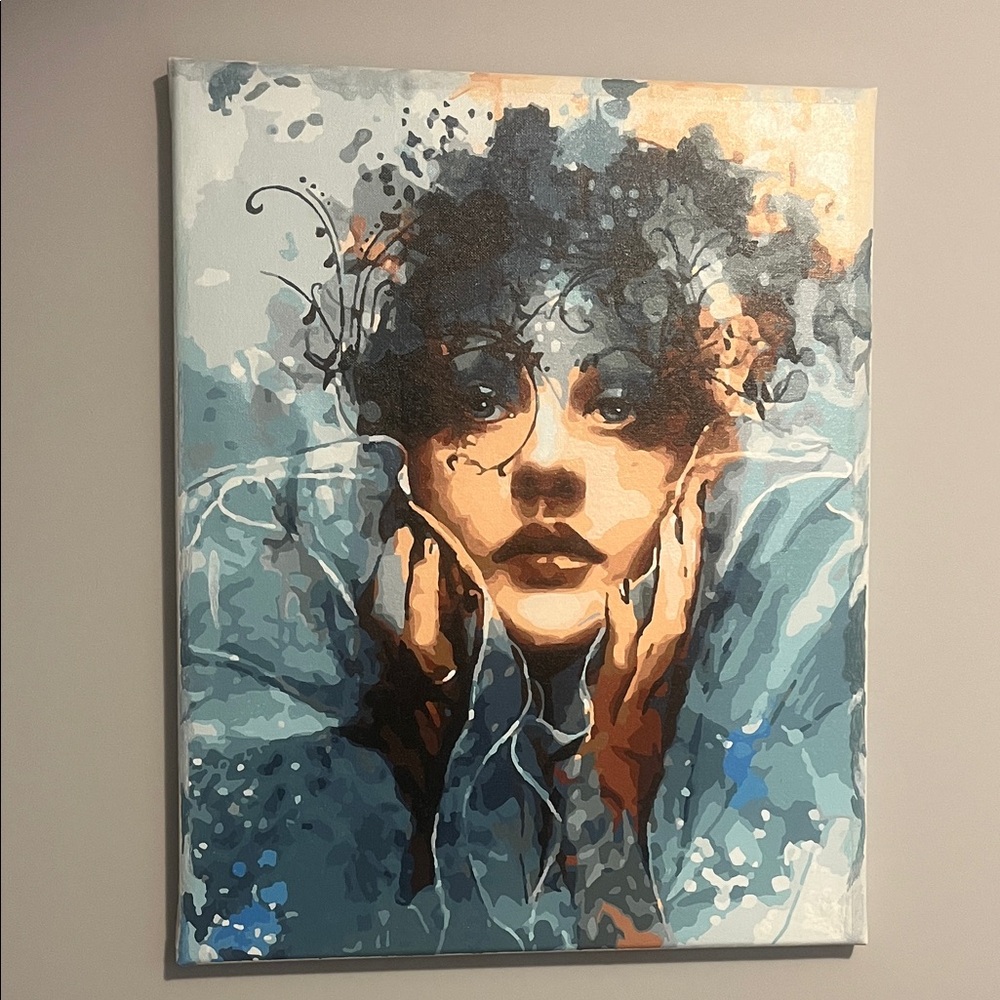 Abstract Blue and Brown Art Canvas